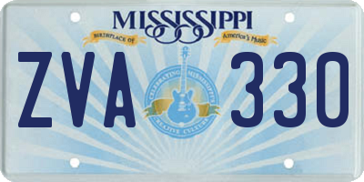 MS license plate ZVA330