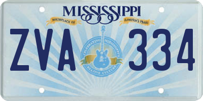 MS license plate ZVA334