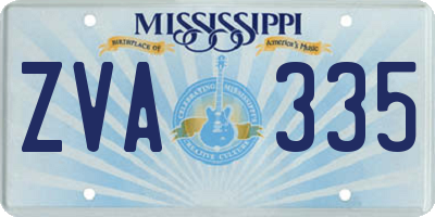 MS license plate ZVA335
