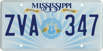 MS license plate ZVA347