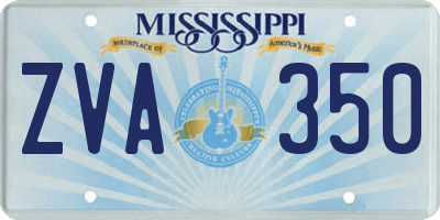 MS license plate ZVA350