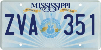 MS license plate ZVA351