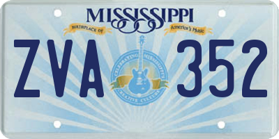 MS license plate ZVA352