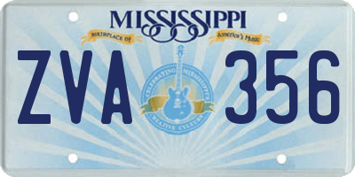 MS license plate ZVA356