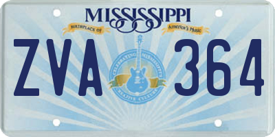 MS license plate ZVA364