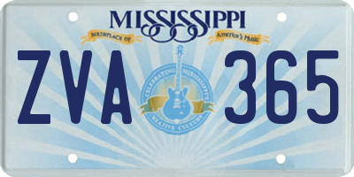 MS license plate ZVA365