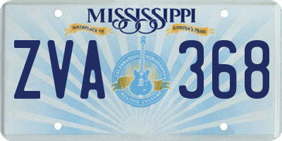 MS license plate ZVA368