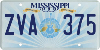MS license plate ZVA375