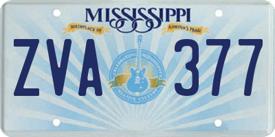 MS license plate ZVA377