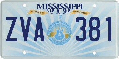 MS license plate ZVA381