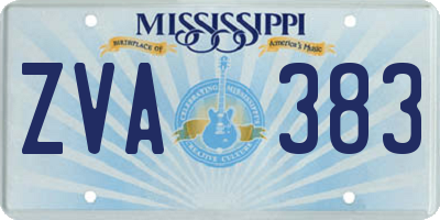 MS license plate ZVA383
