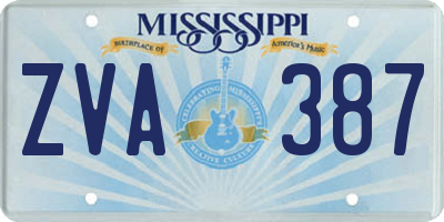 MS license plate ZVA387