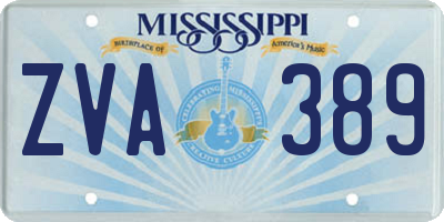 MS license plate ZVA389