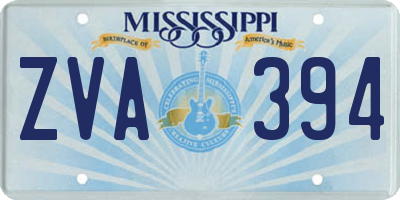 MS license plate ZVA394