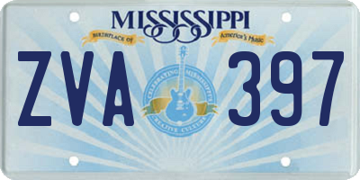 MS license plate ZVA397