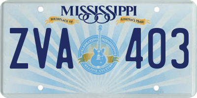 MS license plate ZVA403