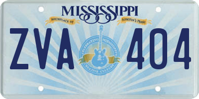 MS license plate ZVA404