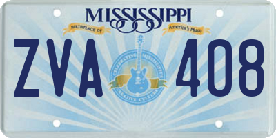 MS license plate ZVA408