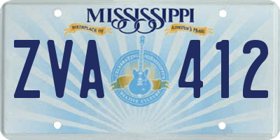 MS license plate ZVA412