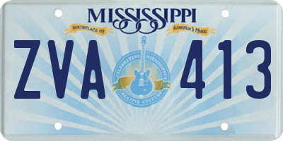 MS license plate ZVA413