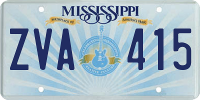 MS license plate ZVA415