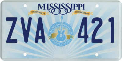 MS license plate ZVA421