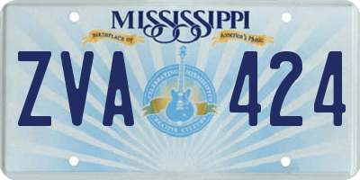 MS license plate ZVA424