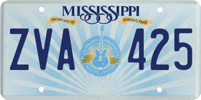 MS license plate ZVA425