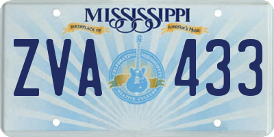 MS license plate ZVA433