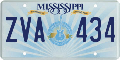 MS license plate ZVA434