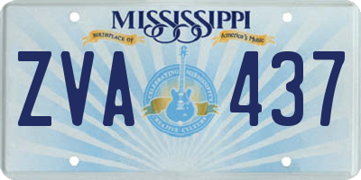 MS license plate ZVA437