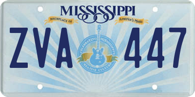 MS license plate ZVA447