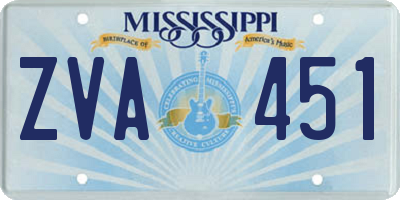 MS license plate ZVA451