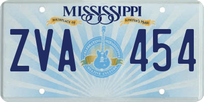MS license plate ZVA454