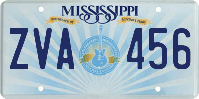 MS license plate ZVA456