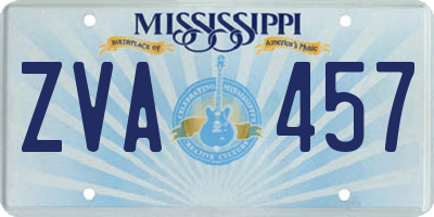 MS license plate ZVA457