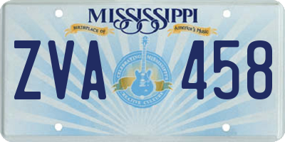 MS license plate ZVA458