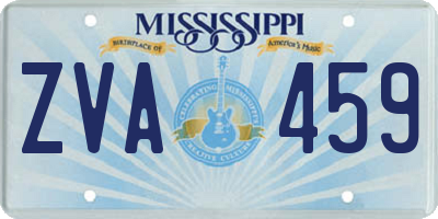 MS license plate ZVA459