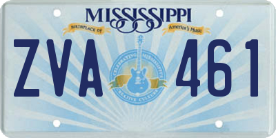 MS license plate ZVA461
