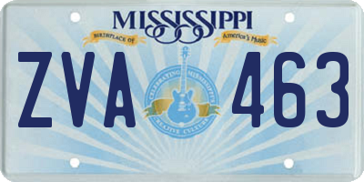 MS license plate ZVA463