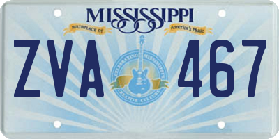 MS license plate ZVA467