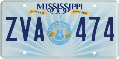 MS license plate ZVA474