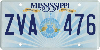 MS license plate ZVA476