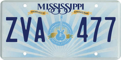MS license plate ZVA477