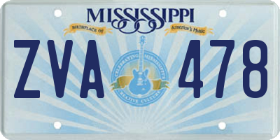 MS license plate ZVA478