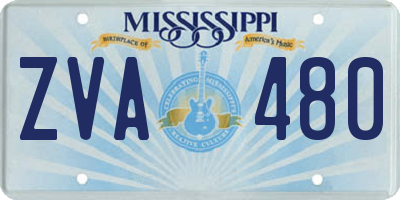 MS license plate ZVA480