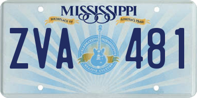 MS license plate ZVA481