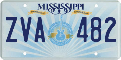 MS license plate ZVA482