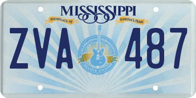 MS license plate ZVA487