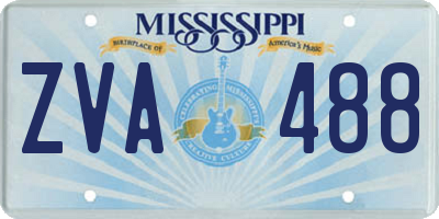 MS license plate ZVA488